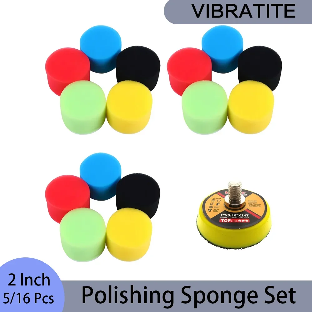 Polish Pad Set Buffer - ชุดฟองน้ำขัดเงาขนาด 2 นิ้ว 5/16 ชิ้น คละ