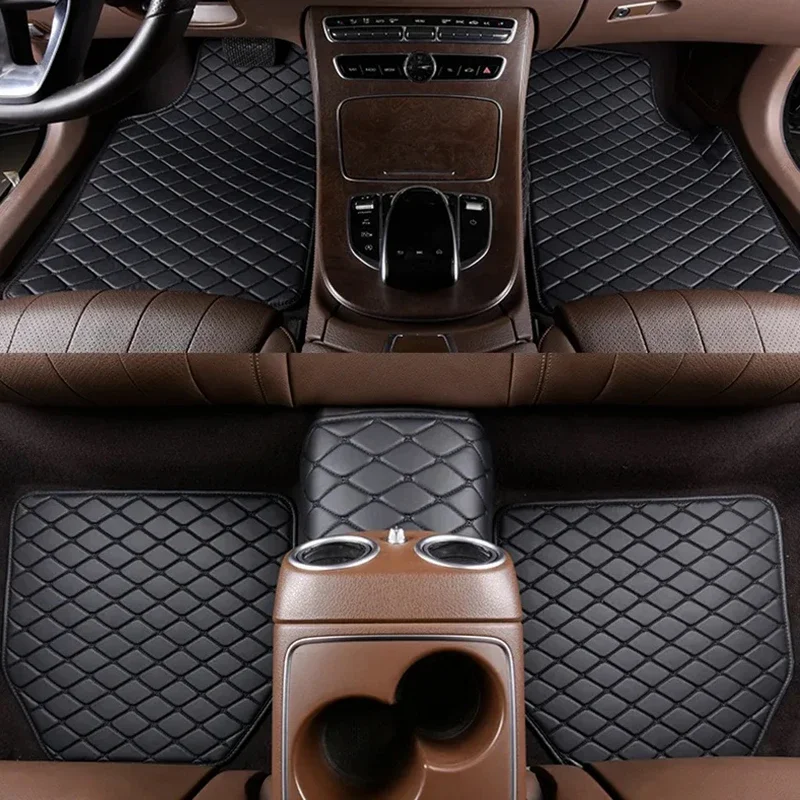 Leather Cleaner Interior - แผ่นรองพื้นรถยนต์ 5 ชิ้น หนัง PU คุณภาพสูง