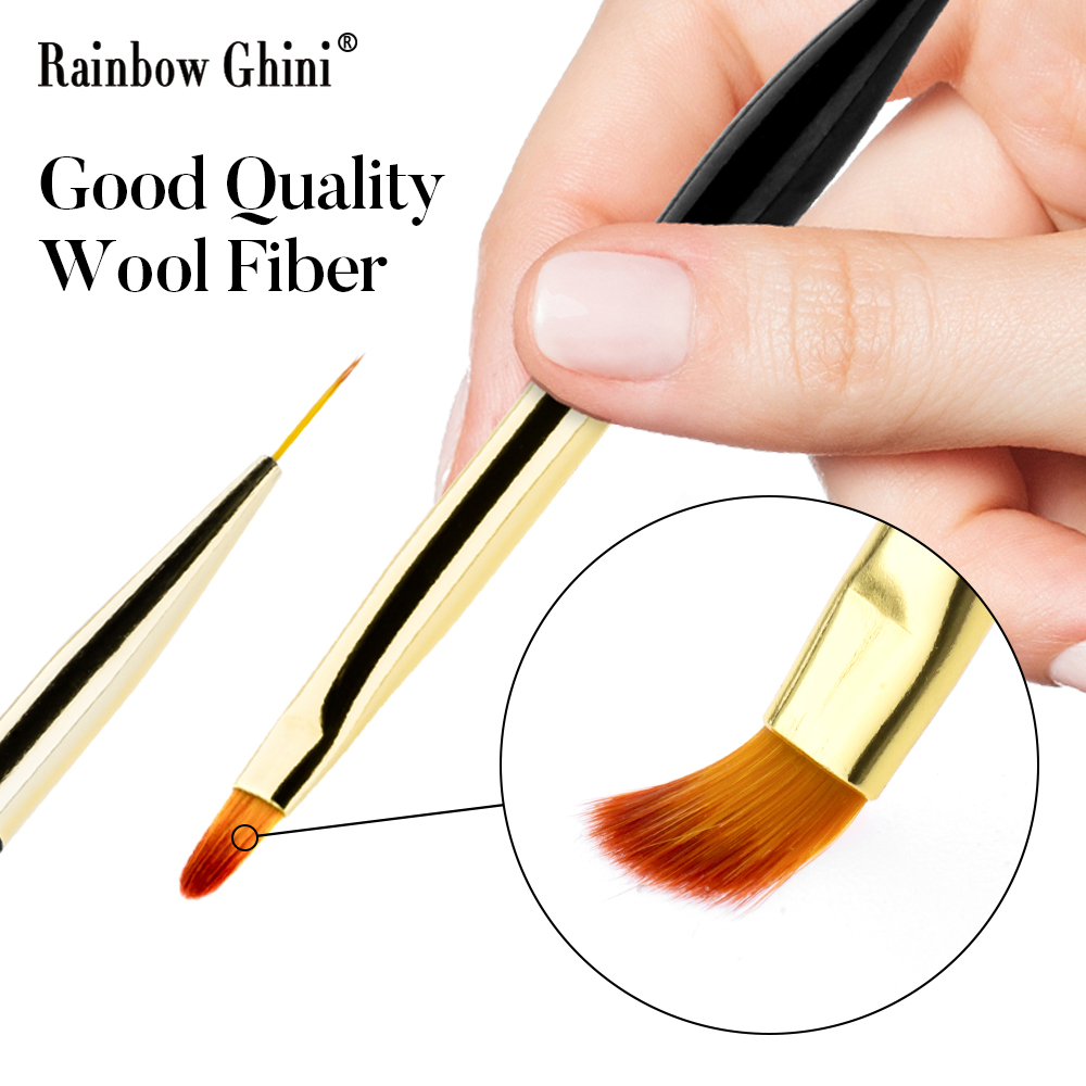 Detailing Brush Set - ชุดแปรงเพ้นท์เล็บ Rainbow Ghini 3 ชิ้น/ชุด หัวคู่