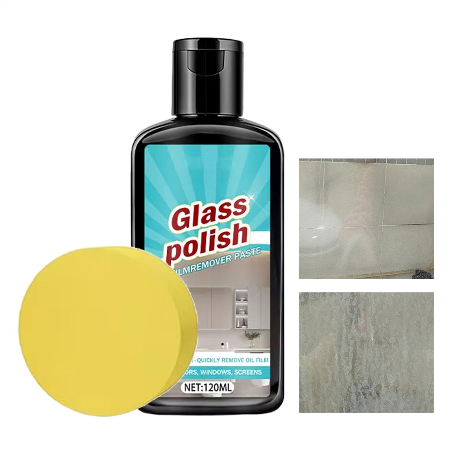 Glass Cleaner Streak - น้ำยาทำความสะอาดกระจกสำหรับประตูห้องอาบน้ำ 120 มล. น้ำยาขจัดคราบทำความสะอาดล้ำลึก น้ำยาขัดกระจกห้องน้ำแบบไม่ทิ้งคราบ สำหรับกระจกหน้าต่างและกระจกเงา