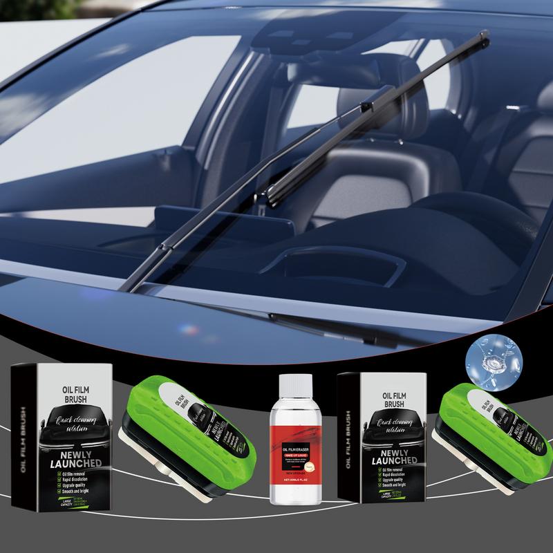 Car Cleaning Brush - เครื่องมือทําความสะอาดฟิล์มน้ํามันรถยนต์ 120ml กระจกรถยนต์บอร์ดทําความสะอาดที่มีประสิทธิภาพด้านหน้ากระจก Remover กระจกรถยนต์