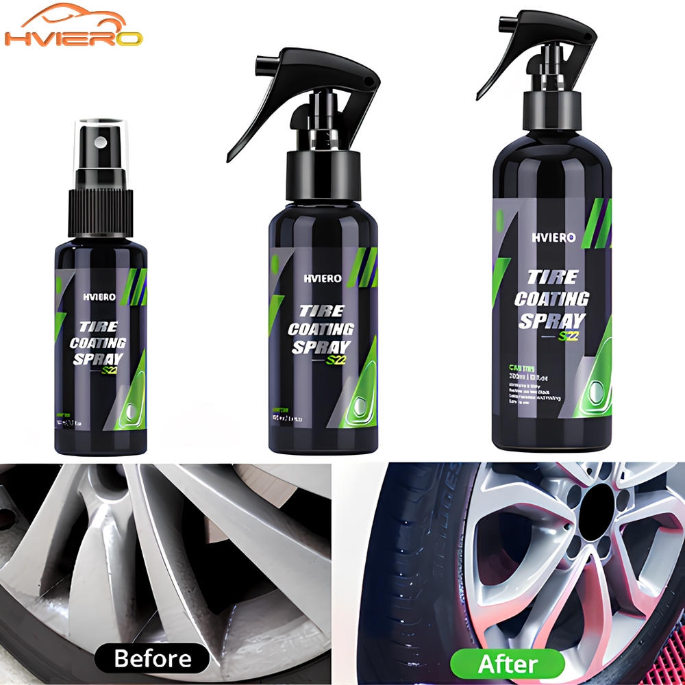 Tire Shine Spray Sealant - สเปรย์เคลือบเงายางรถยนต์ น้ำยาเคลือบยางรถยนต์ ป้องกันน้ำ ขี้ผึ้งเคลือบเงายางรถยนต์ สำหรับล้อรถยนต์ ฟื้นฟูความเงางาม