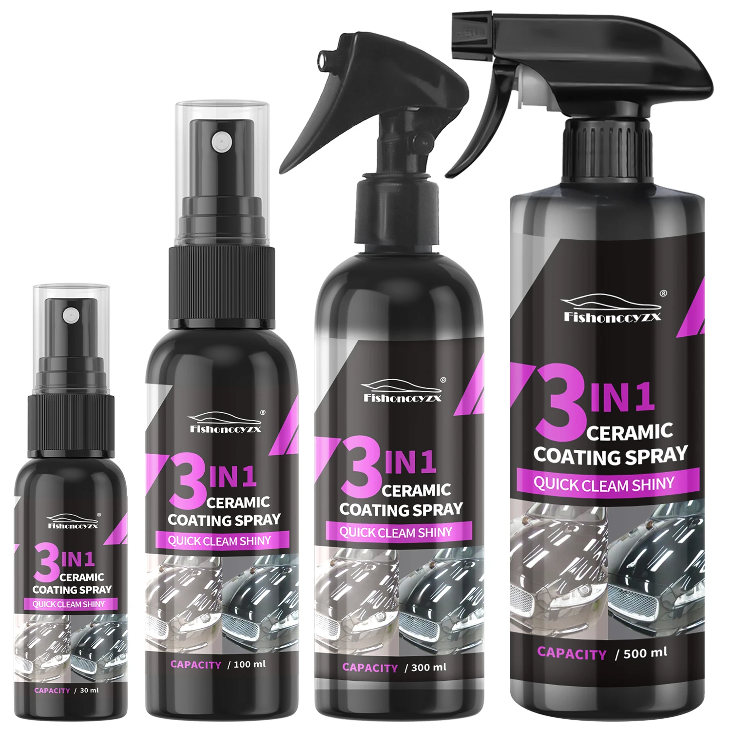 Car Wax Ceramic Coating - สเปรย์เคลือบเซรามิก 3 in 1 สำหรับรถยนต์ นาโนคริสตัล