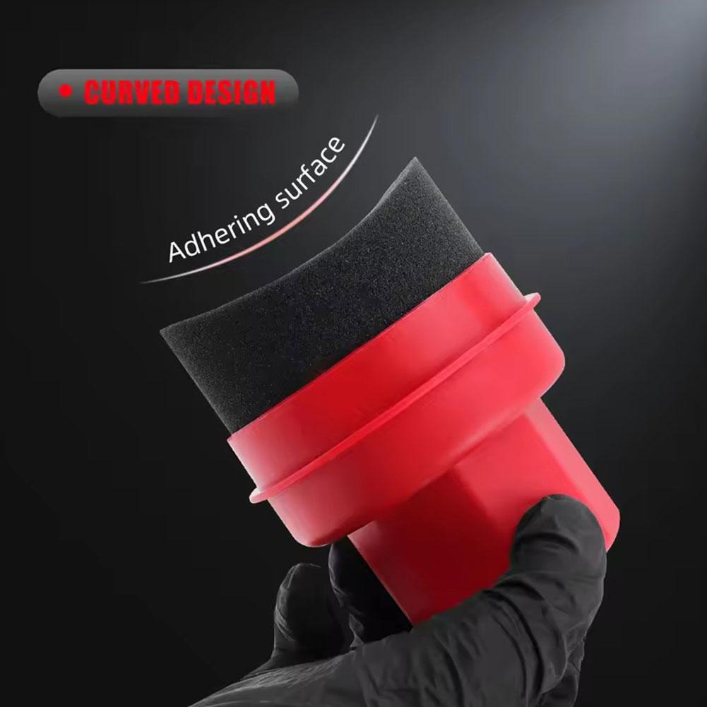 Wax Applicator Pad - ฟองน้ำทาแว็กซ์ยางรถยนต์แบบใช้ซ้ำได้ พร้อมฝาปิด แผ่นทำความสะอาดรถยนต์แบบโค้ง สำหรับชุดแต่งยางรถยนต์ อุปกรณ์เคลือบแว็กซ์รถยนต์