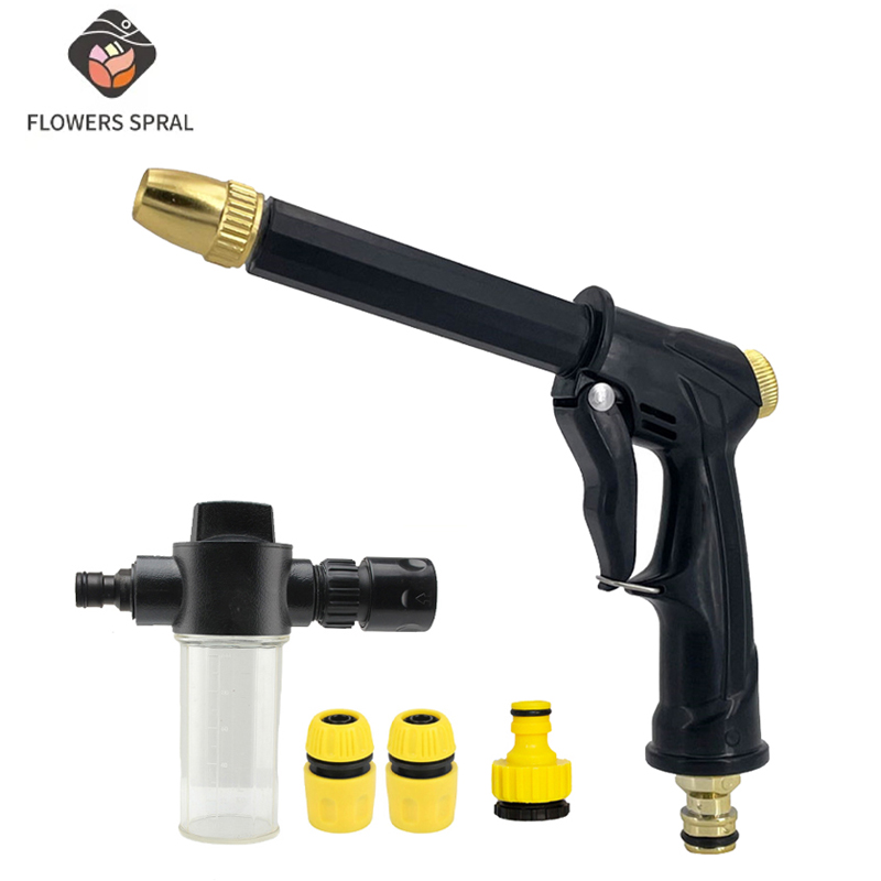 Pressure Washer Foam Gun - ปืนฉีดน้ำแรงดันสูงแบบใหม่ สำหรับล้างรถ รดน้ำสวน หัวฉีดน้ำแบบสปริงเกอร์ พร้อมขวดโฟม ข้อต่อก๊อกน้ำ