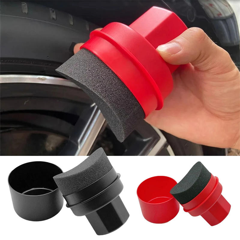 Wax Applicator Pad - ฟองน้ำขัดเคลือบยางรถยนต์ แผ่นทาแว็กซ์รถยนต์พร้อมฝาปิด รูปทรงโค้ง ใช้งานง่าย ฟองน้ำขัดยาง แปรงทำความสะอาดยาง