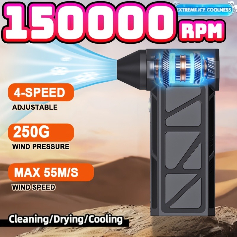 Dryer Car Blower - เครื่องเป่าลมสำหรับทำความสะอาดรถยนต์ Compressed Air Duster-130000RPM Super Power