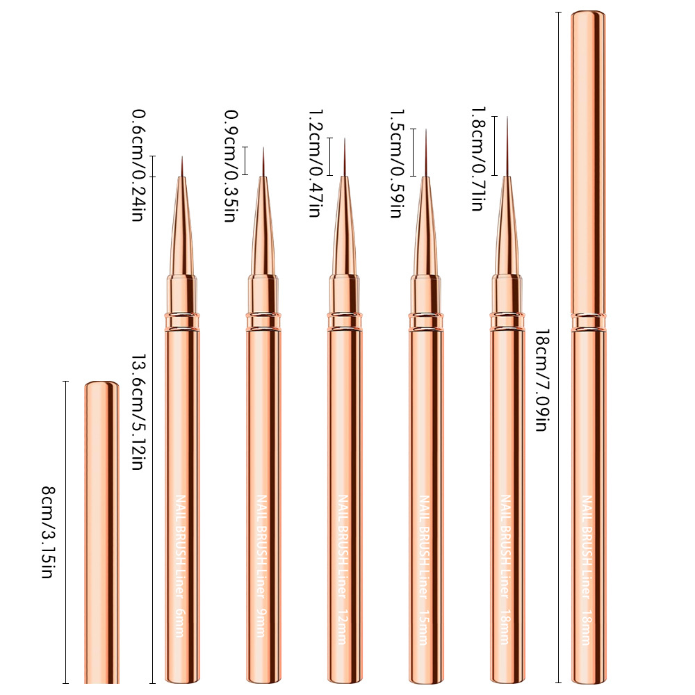 Detailing Brush Set - ชุดแปรงวาดลายเล็บ 1/3/5 ชิ้น ปลายแปรงละเอียดพิเศษ สำหรับวาดเส้น ลายเส้นละเอียด