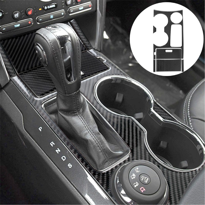 Interior Detailing Kit - สำหรับ Ford Explorer 2013-2019แผงควบคุมระบบนำทางสำหรับรถยนต์, สติกเกอร์คาร์บอนไฟเบอร์ตกแต่งกลอนประตู