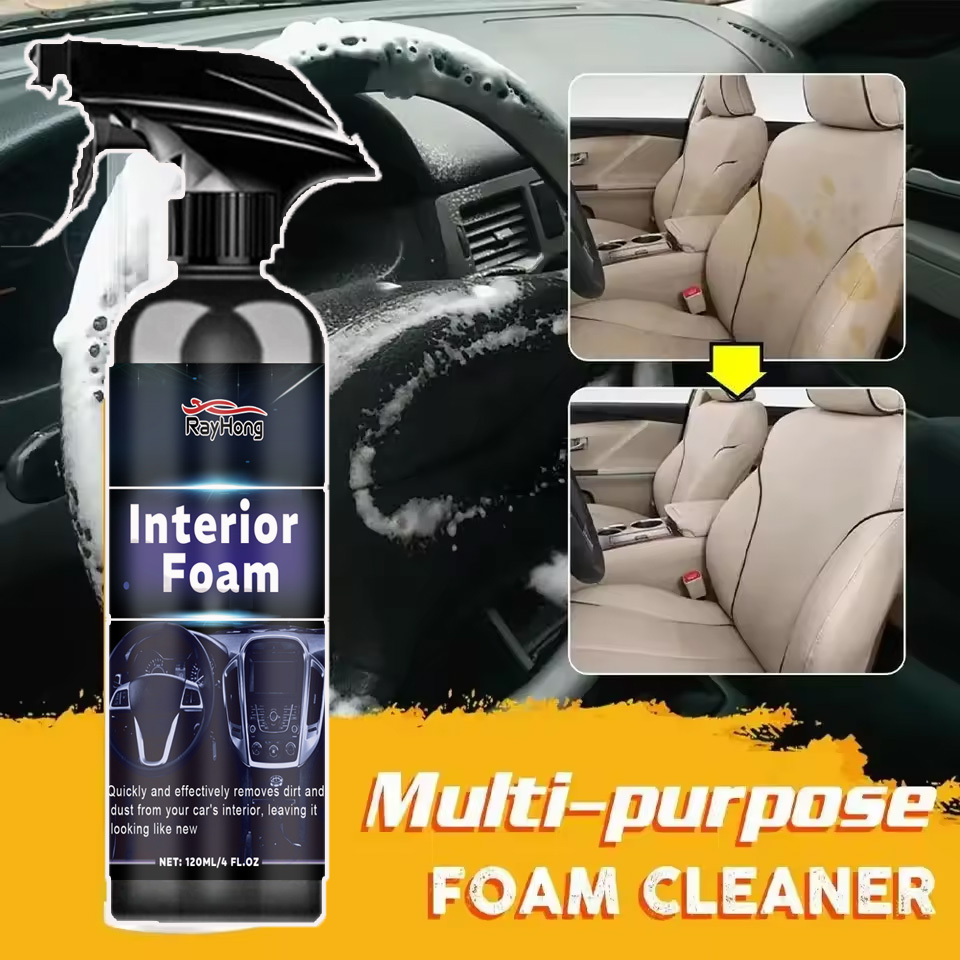 Seat Cleaner Fabric - Multi-Purpose ภายในรถโฟมทําความสะอาดหนัง Flannel ผ้าทอสเปรย์ทําความสะอาด Remover ที่นั่งหลังคา