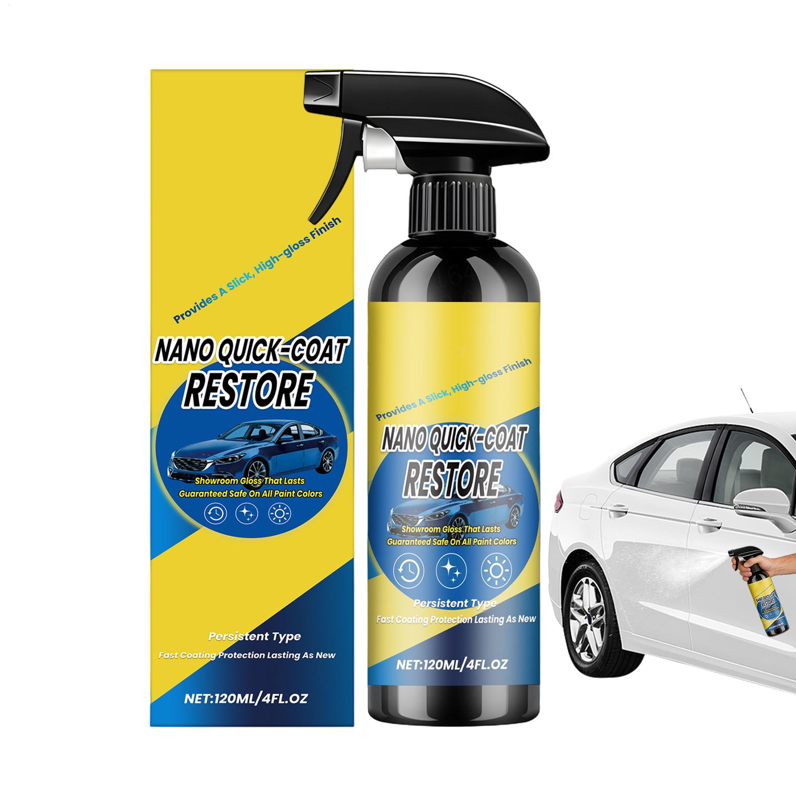 Car Wax Ceramic Coating - สเปรย์เคลือบเซรามิกสำหรับรถยนต์ 120 มล. นาโนซีลแลนท์ สเปรย์เคลือบเงาแบบเร็ว สำหรับดูแลรักษารถยนต์