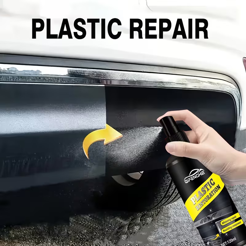 Trim Restorer Plastic - สเปรย์ฟื้นฟูพลาสติกและชิ้นส่วนตกแต่งรถยนต์ 120 มล. โดย QIFENGHE -