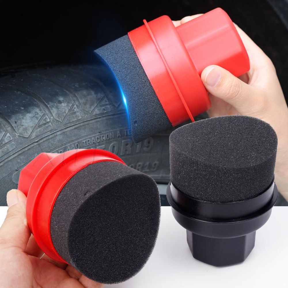 Wax Applicator Pad - ฟองน้ำขัดยางแบบโค้งพร้อมฝาครอบ ใช้ซ้ำได้ สำหรับทาเคลือบยางรถยนต์ แผ่นทำความสะอาดรถยนต์ ที่ทาแว็กซ์ยางรถยนต์