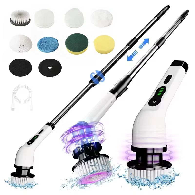 Car Cleaning Brush - เครื่องขัดพื้นแบบหมุนไร้สาย, แปรงหมุนอเนกประสงค์ไร้สายสำหรับทำความสะอาดห้องน้ำ, ห้องครัว, หน้าต่าง และรถยนต์