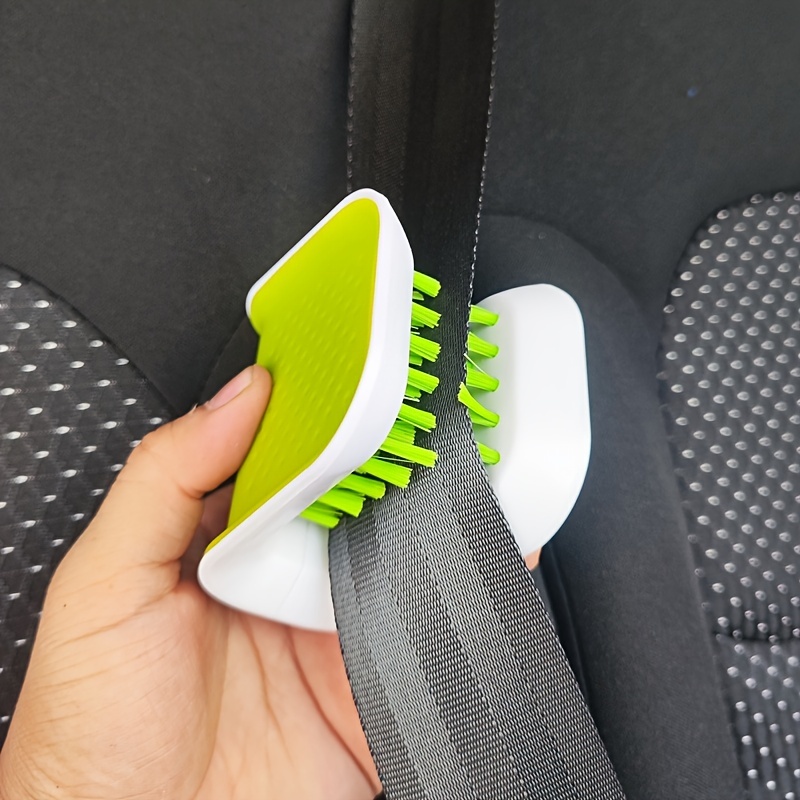 Seat Cleaner Fabric - ภายในรถที่นั่งเข็มขัดแปรงทําความสะอาดเครื่องมือพิเศษสองด้าน U-รูปพับถาดฟองน้ําเพชรแปรงที่นั่งเข็มขัด Handguard