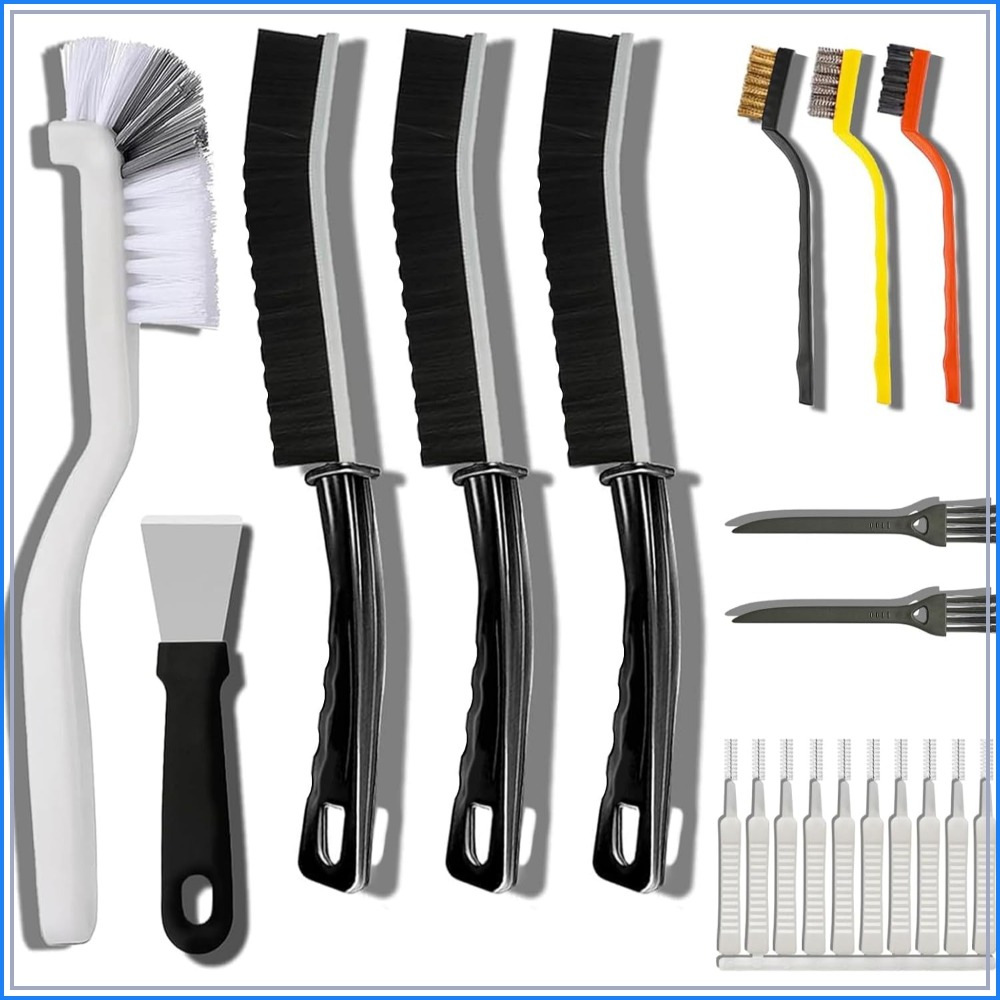 Car Cleaning Brush - ชุดแปรงทำความสะอาดร่อง 20 ชิ้น - ชุดอเนกประสงค์พร้อมแปรงทำความสะอาดอย่างแม่นยำ, ที่ขูด