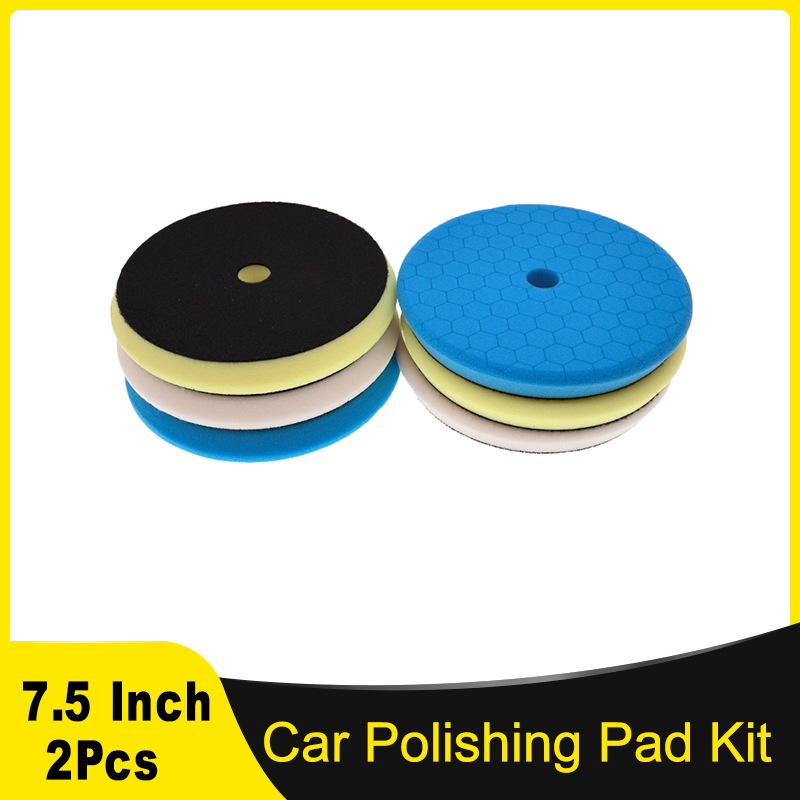 Polish Pad Set Buffer - ชุดแผ่นขัดเงารถยนต์ขนาด 7.5 นิ้ว แผ่นฟองน้ำขัดเงาแบบหยาบถึงละเอียด ชุดแผ่นขัดเงารถยนต์สำหรับเครื่องขัดเงา DA/RO