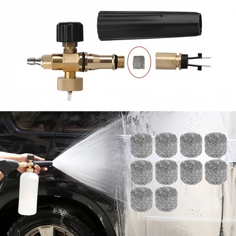Foam Cannon Car Wash - หัวฉีดโฟมล้างรถแบบความหนาแน่นสูง 6 ชิ้น พร้อมแผ่นกรองสแตนเลส 3.7 กรัม