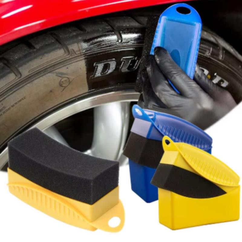 Car Cleaning Brush - ฟองน้ำขัดเคลือบเงาล้อรถยนต์ แปรงพลาสติก ABS สำหรับล้างทำความสะอาด ยางรถยนต์ แผ่นอุปกรณ์ทาเคลือบเงา