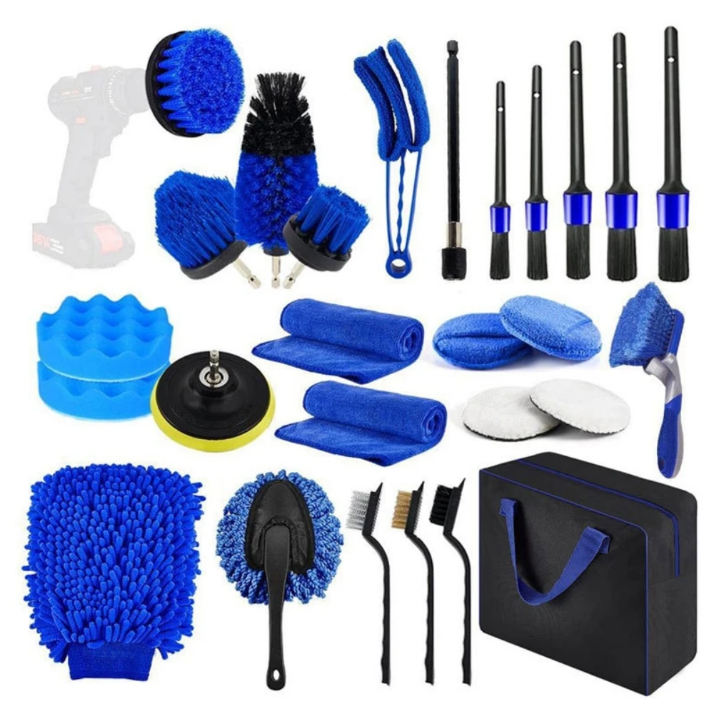 Dirt Brush Interior - ชุดแปรงล้างรถรายละเอียดแปรงสําหรับ Air Outlet ยางขอบเจาะแปรงฟองน้ํา Auto ภายในภายนอกสิ่งสกปรกฝุ่นทําความสะอาดเครื่องมือ