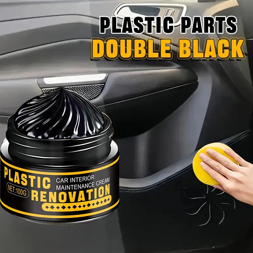 Leather Cleaner Interior - ครีมซ่อมแซมพลาสติกเคลือบเงาสีดำติดทนนานและฟอกสีภายในรถยนต์ บาล์มเปลี่ยนสีหนังภายในรถยนต์ น้ำยาทำความสะอาดภายในรถยนต์