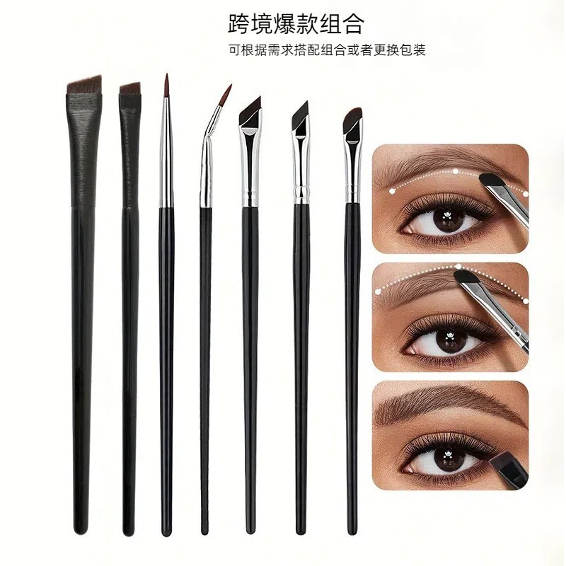 Detailing Brush Set - ชุดแปรงแต่งหน้า 8 ชิ้น แปรงเขียนอายไลเนอร์ แปรงแต่งขอบตา แปรงแต่งตาแบบเฉียง