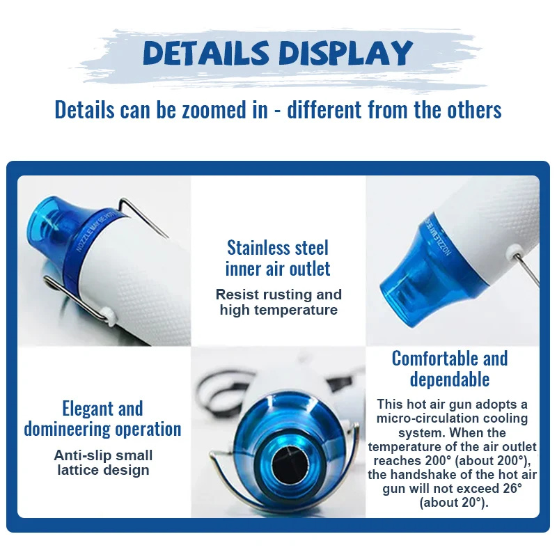 ปืนลมร้อน 220V ปืนเป่าลมร้อนสำ - Dryer Car Blower บทวิจารณ์และราคา