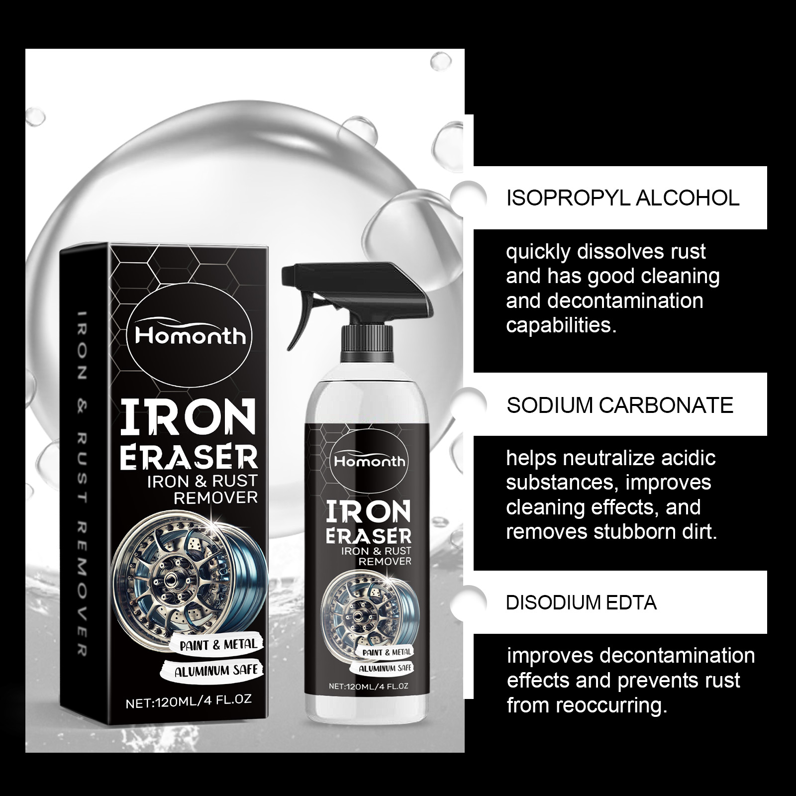 สเปรย์กำจัดสนิมล้อรถยนต์ น้ำยา - Wheel Cleaner Alloy บทวิจารณ์และราคา