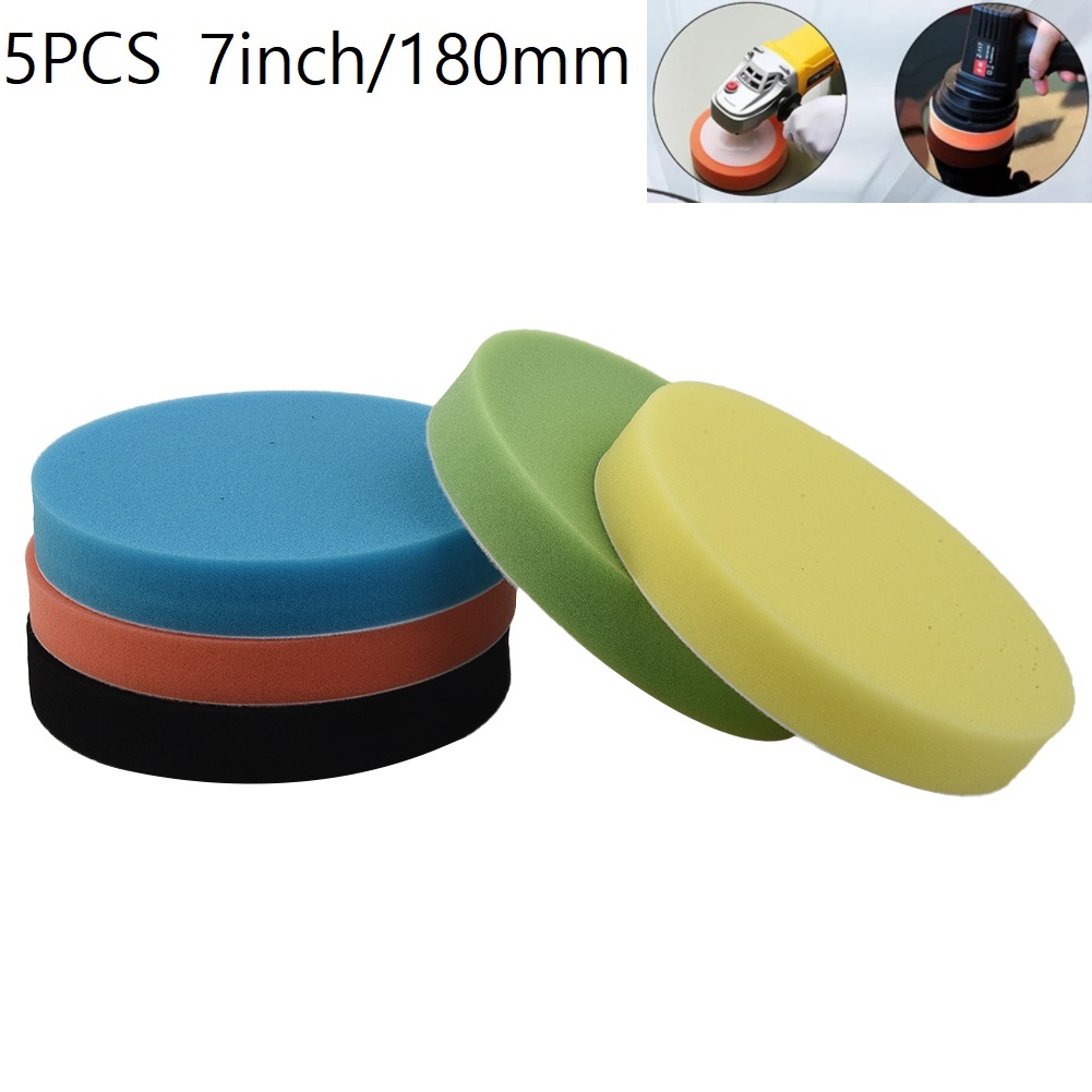 แผ่นฟองน้ำขัดเงารถยนต์ 5 ชิ้น  - Polish Pad Set Buffer บทวิจารณ์และราคา