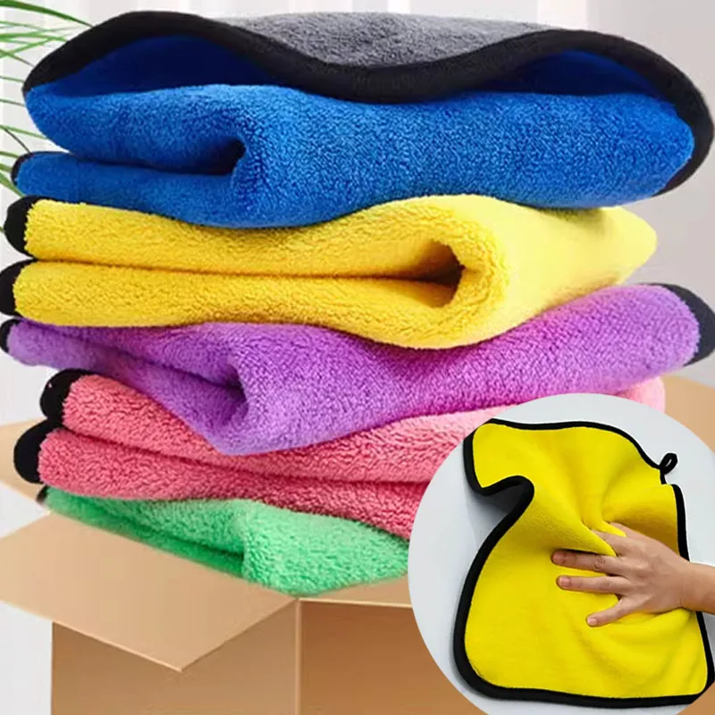 1/5pcs Thicken รถผ้าขนหนูทําคว - Microfiber Towel Detailing บทวิจารณ์และราคา