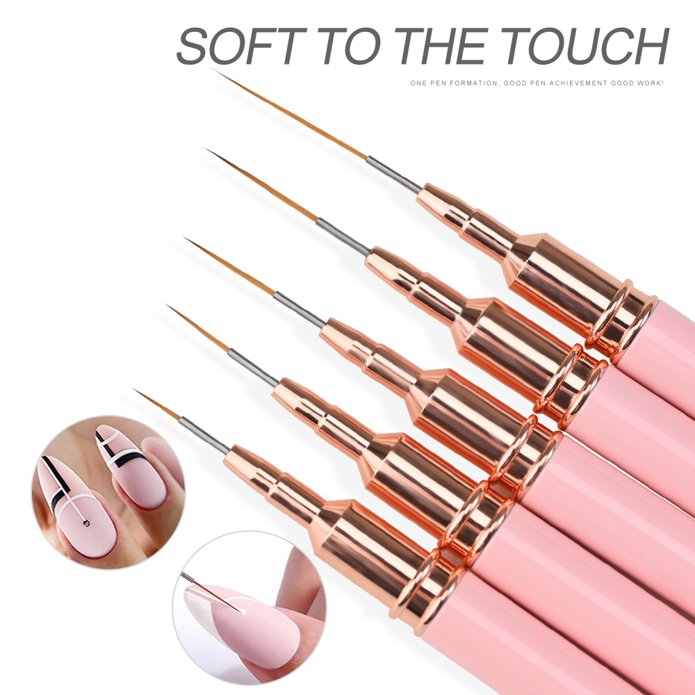 ชุดแปรงวาดลายเล็บด้ามโลหะสีชมพ - Detailing Brush Set บทวิจารณ์และราคา