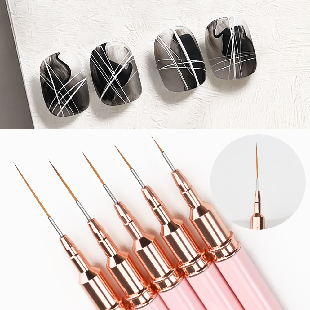 ชุดแปรงวาดลายเล็บด้ามโลหะสีชมพ - Detailing Brush Set บทวิจารณ์และราคา