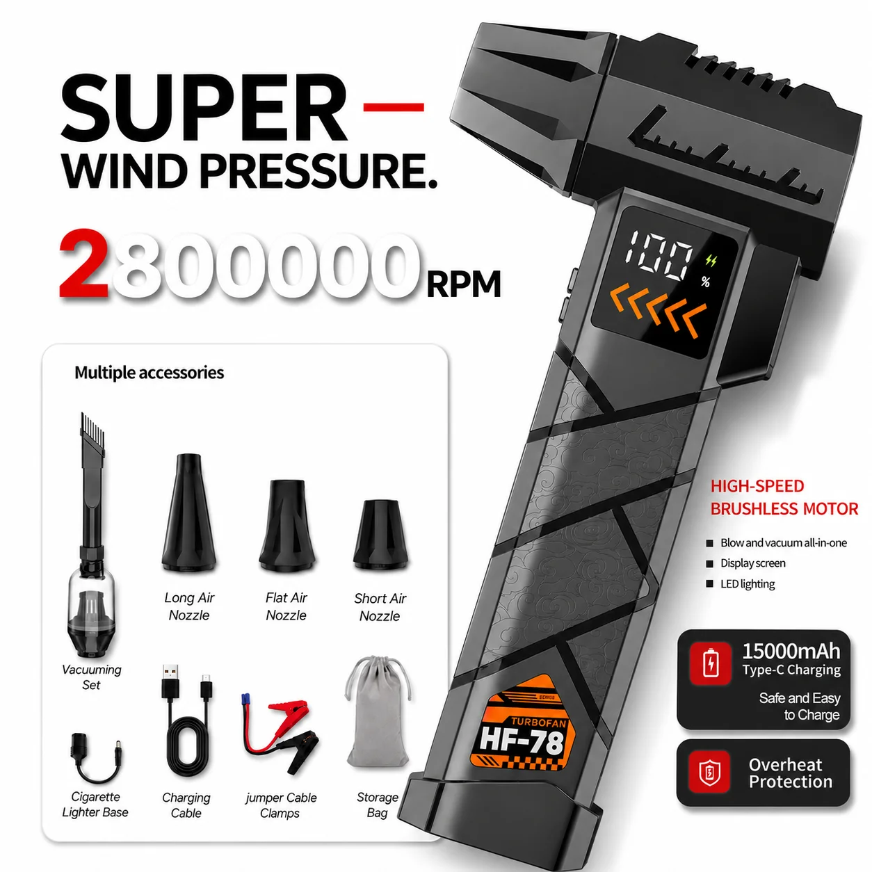 เครื่องเป่าลมไฟฟ้ากำลังสูงพิเศ - Dryer Car Blower บทวิจารณ์และราคา