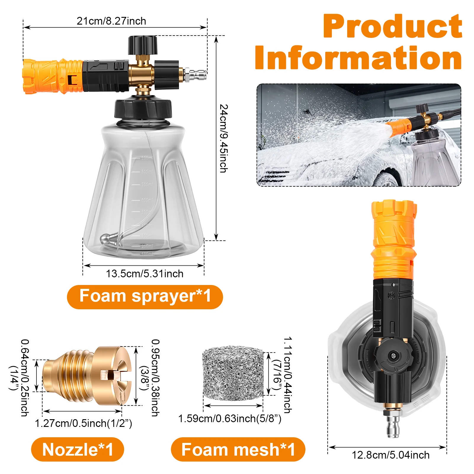 ปืนฉีดโฟมสำหรับเครื่องฉีดน้ำแร - Foam Cannon Car Wash บทวิจารณ์และราคา